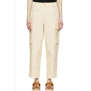 Holzweiler Gino Cargo Trouser Pant High Rise Ankle Crop Cotton Twill Size 12